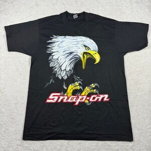 Vintage Snap-on Tools Eagle Graphic T-Shirt XL Black Fruit of the‎ Loom USA Made